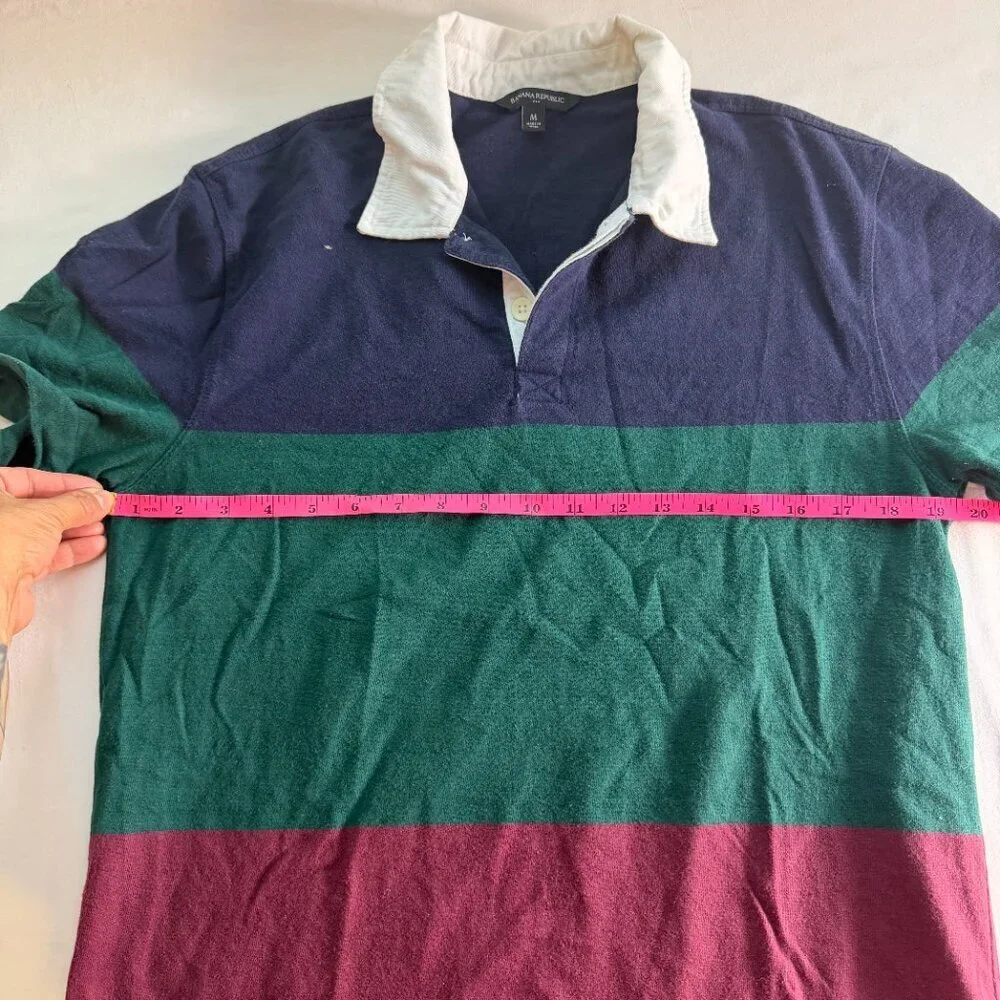 Banana Republic Rugby Shirt Men’s Medium Striped Colorblock Preppy